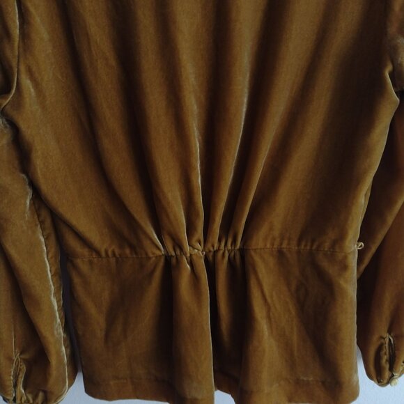 J.Crew Faux Wrap Velvet Blouse 8 Dijon Yellow Long Sleeve Top - Picture 10 of 11